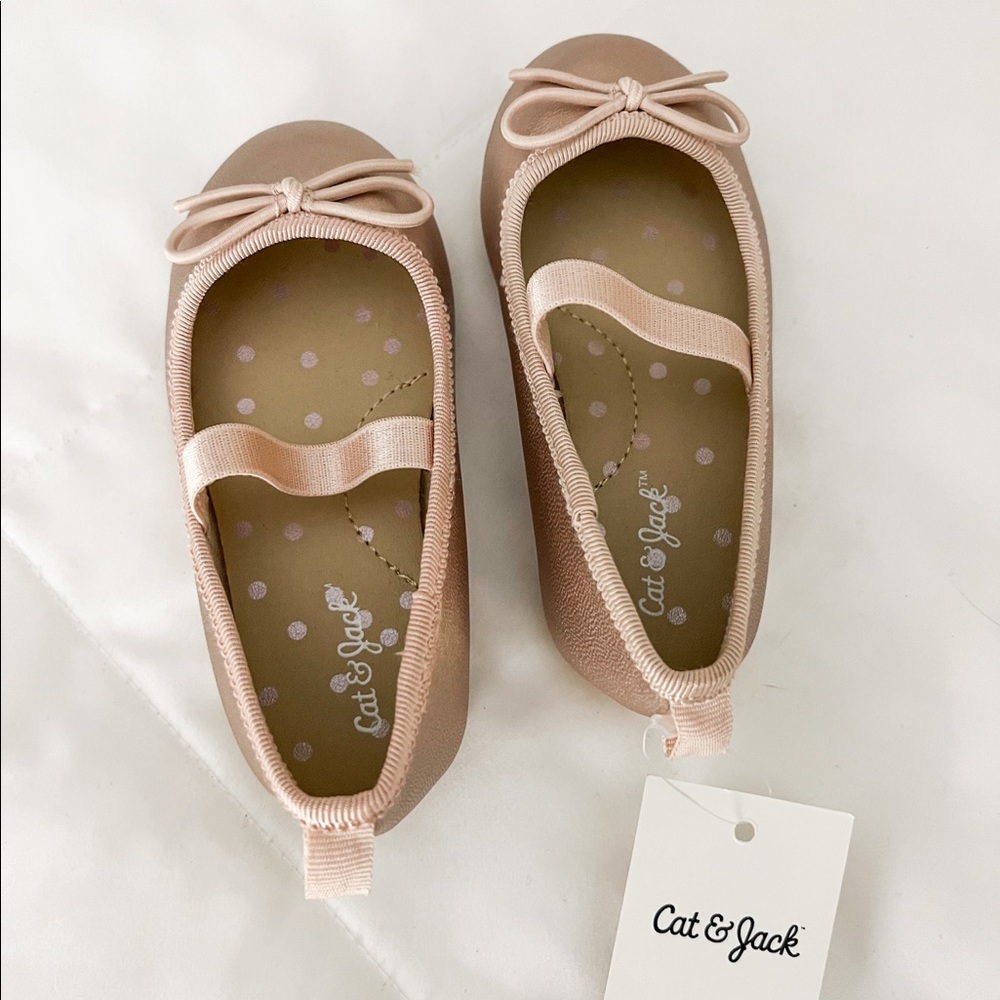 CAT & JACK ROSE GOLD BALLET FLATS